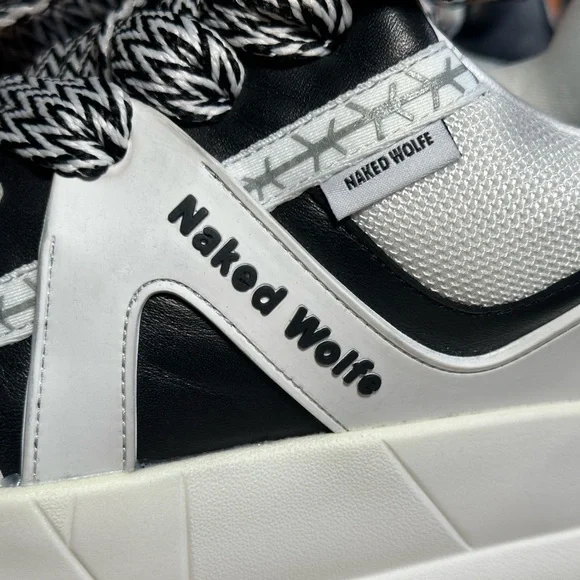 Original Naked Wolfe Black and White Unisex Sneakers - Picture 11 of 17